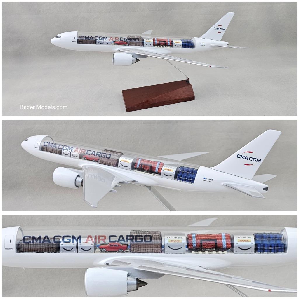 CMA CGM Air Cargo - B777-200F - (1:144) - 180° Clear Top
